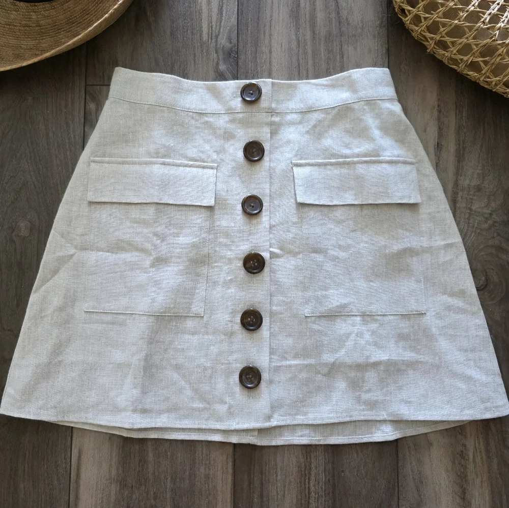 NWT Reformation Maeve Linen Skirt - Picture 5 of 12